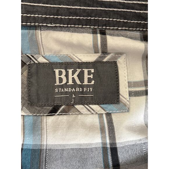 BKE Men's Size Large Western Plaid Pearl Snap Button Up Rodeo Rancher Shirt - Picture 3 of 11